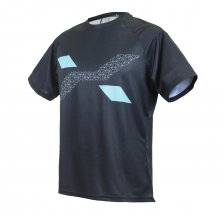 Tシャツ Design01 ブラック x ブルー (XF0106-BLU)